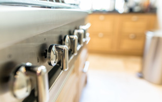 bouton chromé de l'entablement Westahl 5 feux gaz