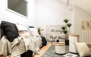 salon scandinave agencé par MJ Home & mis en valeur par Tiphanie FOGEL